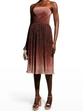 Dress the Population Nadine Strapless Ombre Shimmer Dress